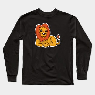 Cute Lion Cartoon Character Long Sleeve T-Shirt